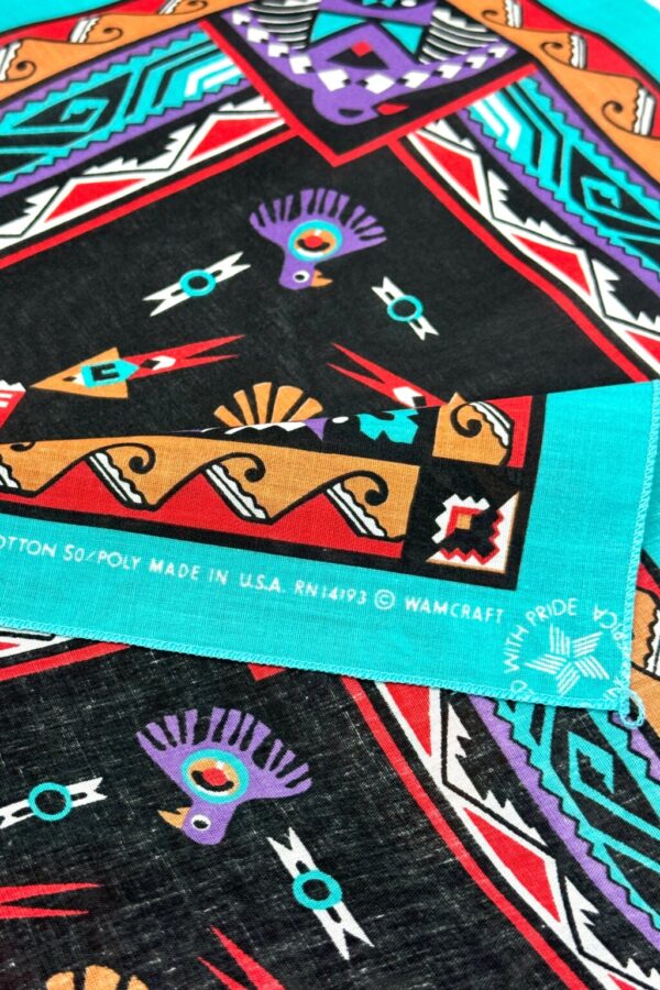 Product Image: 1980’S WAMCRAFT NATIVE DESIGNS MADE IN USA SELVEDGE COLORFAST BANDANA