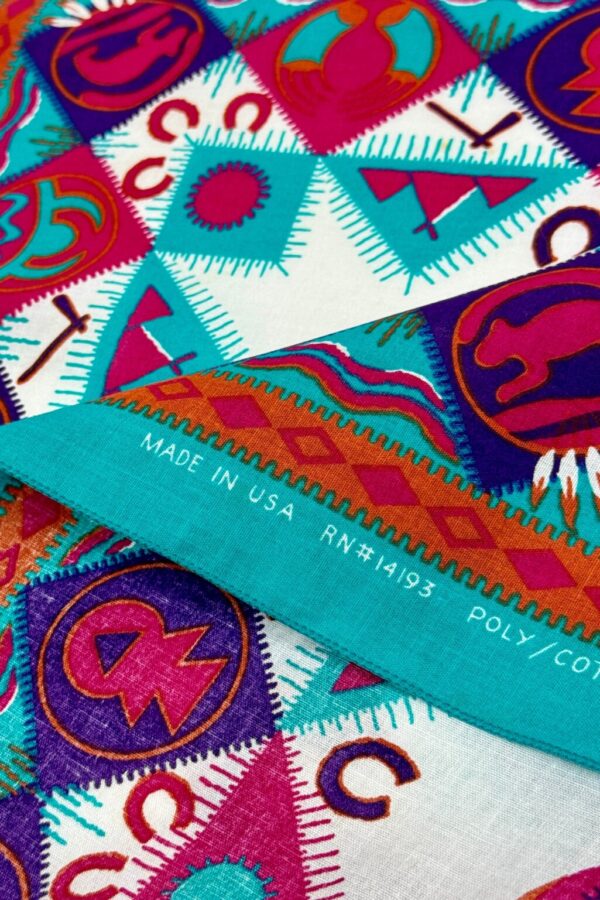 Product Image: 1980’S WAMCRAFT NATIVE DESIGN MADE IN USA SELVEDGE COLORFAST BANDANA