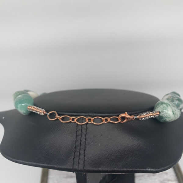 Product Image: Necklace: Moss Agate, Forest Jasper, Copper Coated Crystal, Copper 18″+2″ Extender