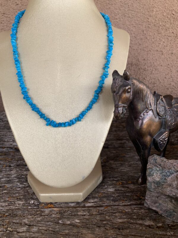 Product Image: Necklace: Turquoise Sleeping Beauty Rare Finds Vintage 1990’s Nuggets 5/6mm 17″+ 2″ Sterling Extender Chain