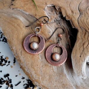 Product Image: Introspection Pearl Drop Earrings | Copper