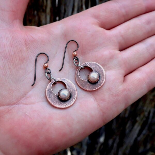 Product Image: Introspection Pearl Drop Earrings | Copper