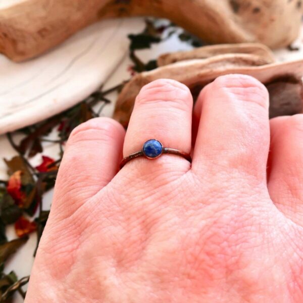 Product Image: Dainty Lapis Lazuli Ring | Copper