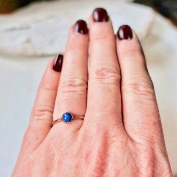 Product Image: Dainty Lapis Lazuli Ring | Copper