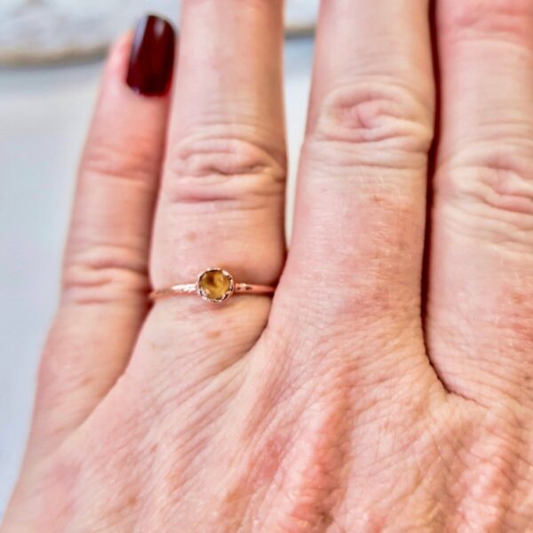 Product Image: Dainty Citrine Ring | Copper | Size 5