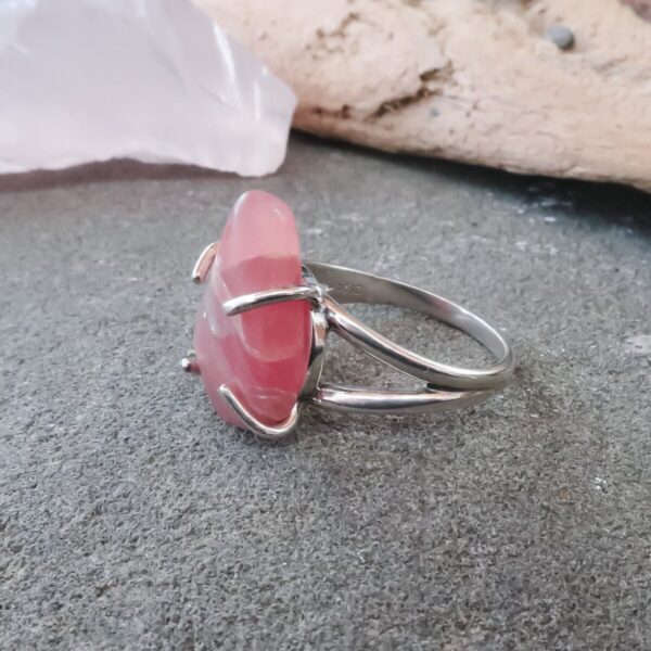 Product Image: Tumbled Rhodochrosite Ring | Sterling Silver | Size 8