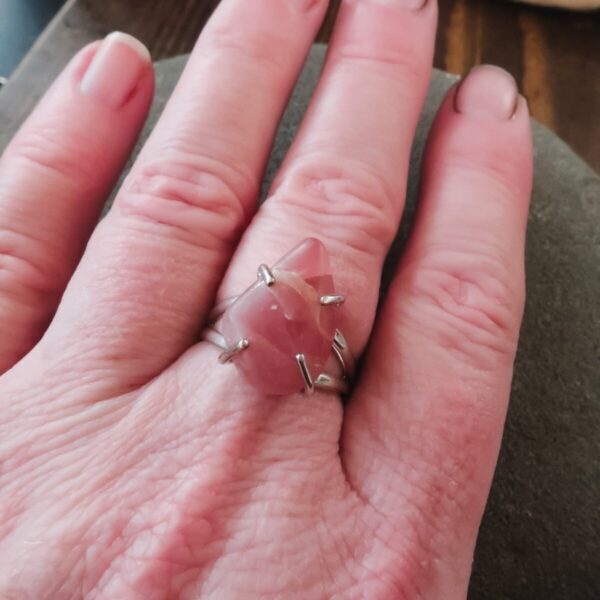 Product Image: Tumbled Rhodochrosite Ring | Sterling Silver | Size 8