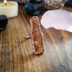 Product Image: Raw Orange Kyanite Ring | Copper | Size 7.5