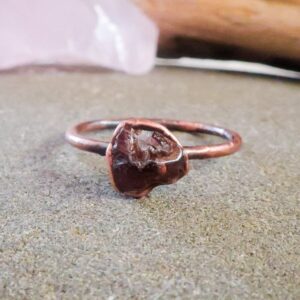 Product Image: Raw Red/Brown Zircon Ring | Copper | Size 7