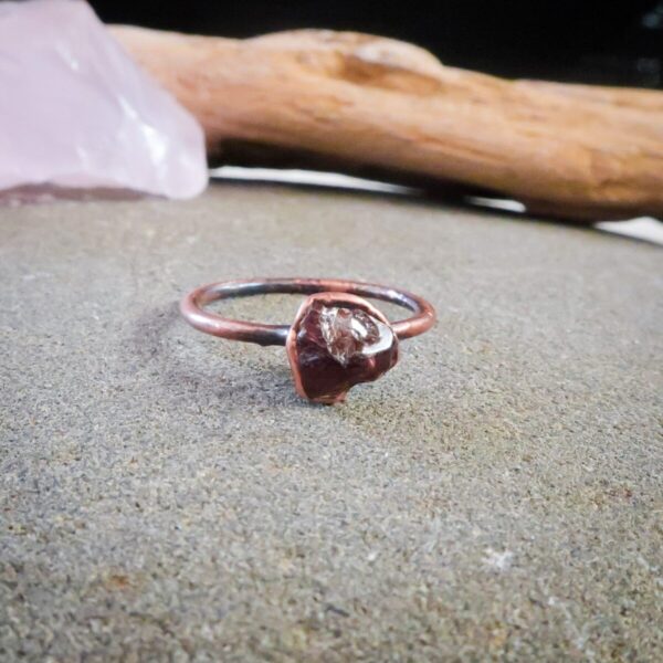 Product Image: Raw Red/Brown Zircon Ring | Copper | Size 7