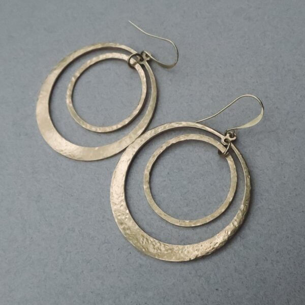 Product Image: Full Circle Hoop Earrings | Hand Hammered Brass