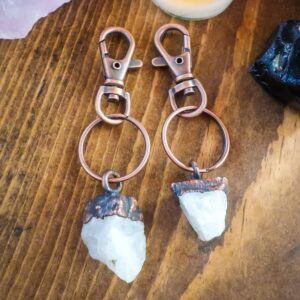 Product Image: Raw Rainbow Moonstone Keychain | Copper