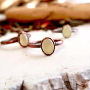 Product Image: Oval Prehnite Ring | Copper