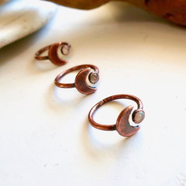 Product Image: Copper Moon and Moonstone Open Ring, Moonstone Jewelry