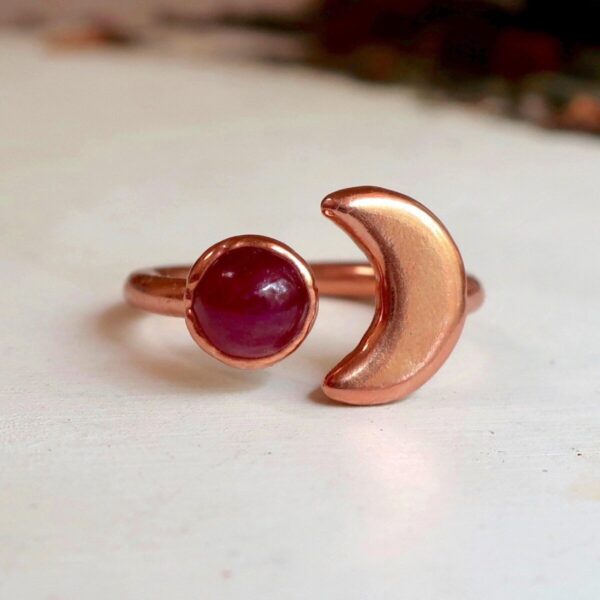 Product Image: Ruby and Copper Moon Eclipse Ring