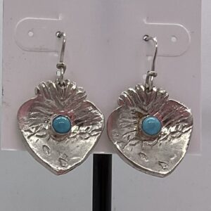 Product Image: Hand carved silver hearts/turquoise