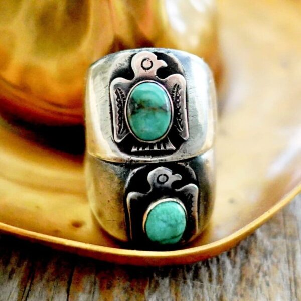 Product Image: Thunderbird & Turquoise Signet Ring