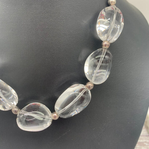 Product Image: Necklace: Quartz Crystal Nuggets, Sterling Silver Beads, 15 ½”+3″ Extender Chain