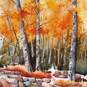 Product Image: Aspen Forest – Original Watercolor Painting