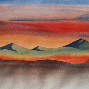 Product Image: Desert Sky Sunrise – Original Watercolor Painting