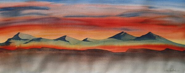 Product Image: Desert Sky Sunrise – Original Watercolor Painting