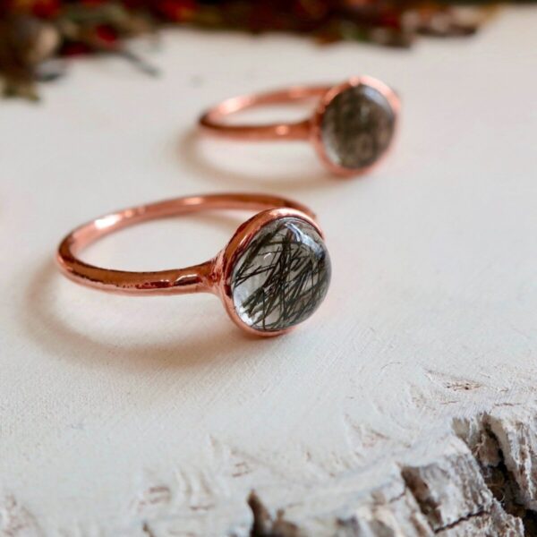 Product Image: Black Rutilated Quartz Ring | Copper