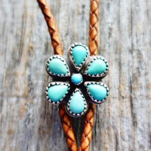 Product Image: Turquoise Flower Bolo Tie