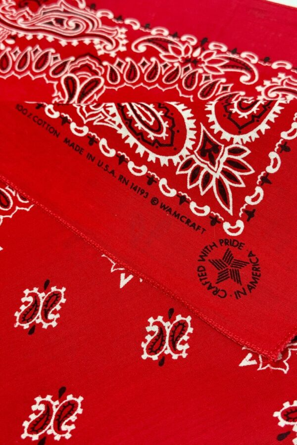 Product Image: 1980’S WAMCRAFT MADE IN USA RED SELVEDGE COLORFAST BANDANA