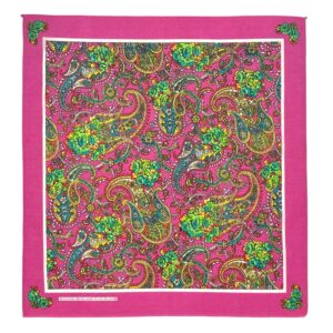 Product Image: 1980’S WAMCRAFT MADE IN USA PINK PAISLEY SELVEDGE COLORFAST BANDANA