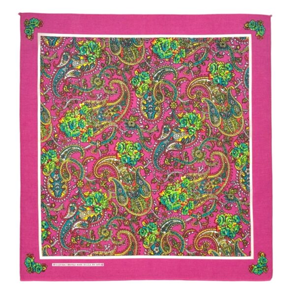 Product Image: 1980’S WAMCRAFT MADE IN USA PINK PAISLEY SELVEDGE COLORFAST BANDANA