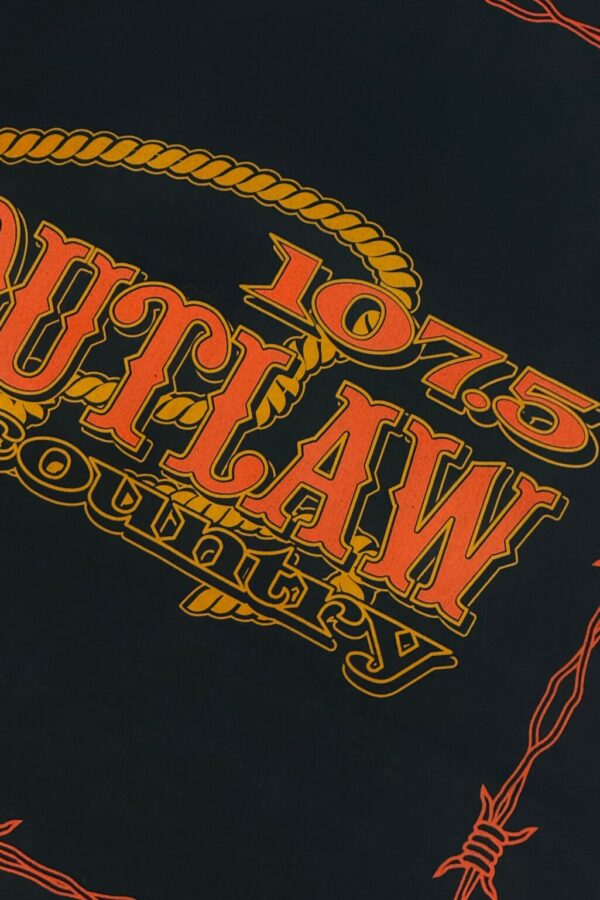 Product Image: 1990’S OUTLAW COUNTRY MADE IN USA BARBED WIRE BLACK COLORFAST BANDANA