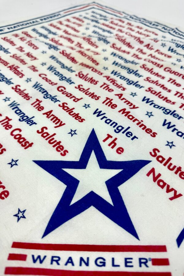 Product Image: 1990’S WRANGLER MADE IN USA PATRIOT WHITE COLORFAST BANDANA