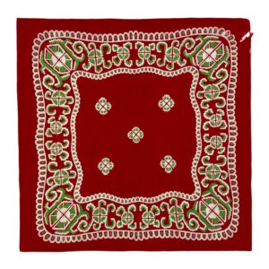 Product Image: 1930’S PAISLEY MADE IN USA SELVEDGE RED & GREEN COLORFAST BANDANA