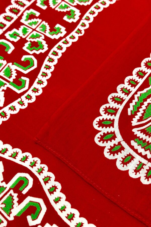 Product Image: 1930’S PAISLEY MADE IN USA SELVEDGE RED & GREEN COLORFAST BANDANA