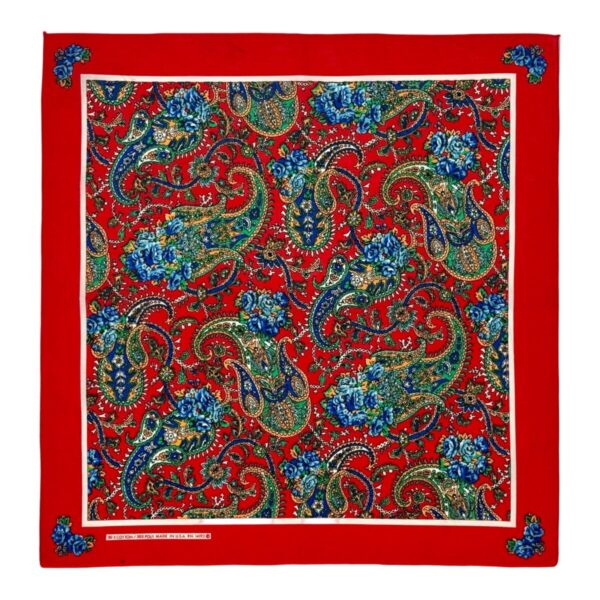 Product Image: 1980’S WAMCRAFT MADE IN USA SELVEDGE RED PAISLEY COLORFAST BANDANA