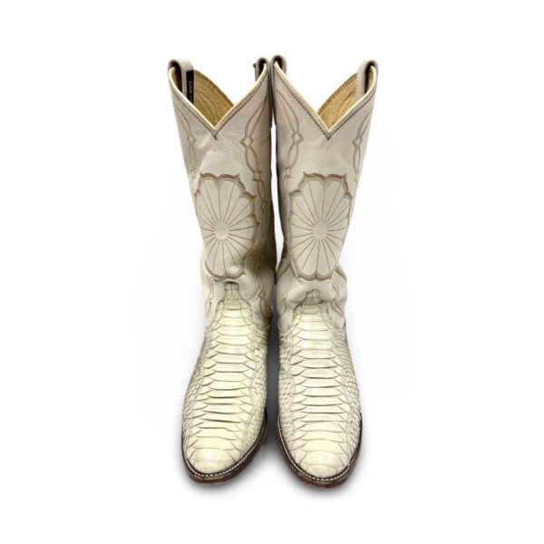 Product Image: 1980’S DAN POST MADE IN USA WHITE PYTHON COWBOY BOOTS WOMEN’S 7.5 MEN’S 6.5