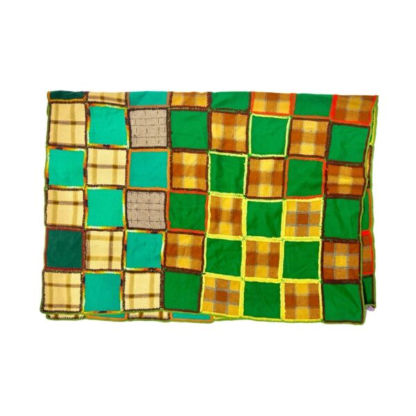 Product Image: 1970’S MULTICOLOR PATCHWORK HANDMADE IN USA 65” X 50” BLANKET