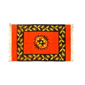 Product Image: 1970’S ORANGE BORDERED HAND FLAT WOVEN 56” X 80” BLANKET RUG