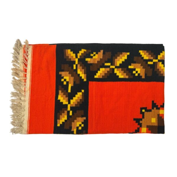 Product Image: 1970’S ORANGE BORDERED HAND FLAT WOVEN 56” X 80” BLANKET RUG