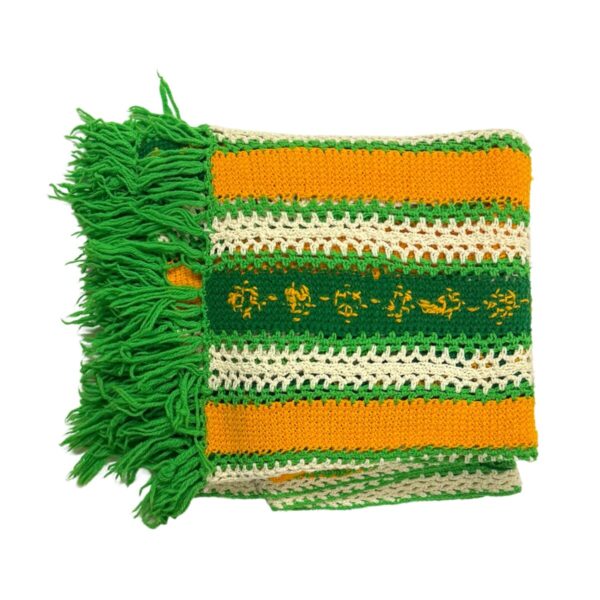 Product Image: 1970’S HAND KNIT IN USA STRIPED 50” X 55” BLANKET