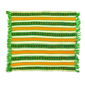 Product Image: 1970’S HAND KNIT IN USA STRIPED 50” X 55” BLANKET