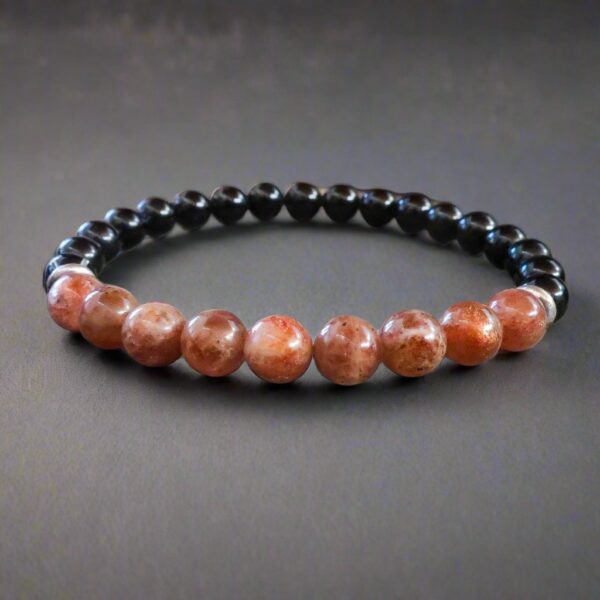 Product Image: Sunstone and Black Tourmaline Beaded Bracelet