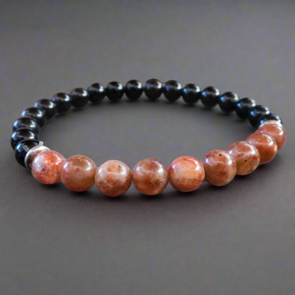 Product Image: Sunstone and Black Tourmaline Beaded Bracelet