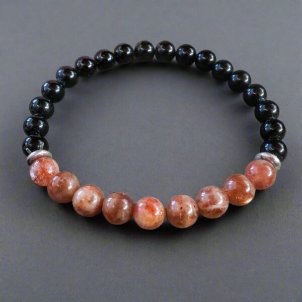 Product Image: Sunstone and Black Tourmaline Beaded Bracelet