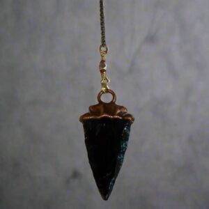 Product Image: Black Obsidian Arrowhead Necklace | Brass & Copper