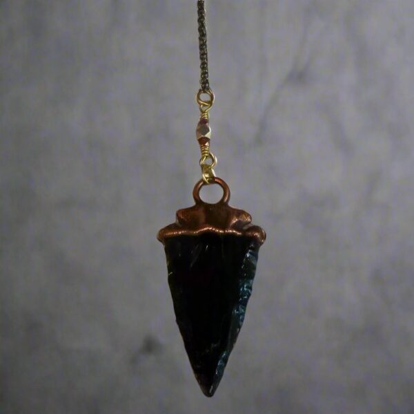 Product Image: Obsidian Arrowhead Lariat Necklace | Brass & Copper