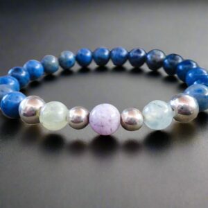 Product Image: Dumortierite, Prehnite and Amethyst Beaded Bracelet