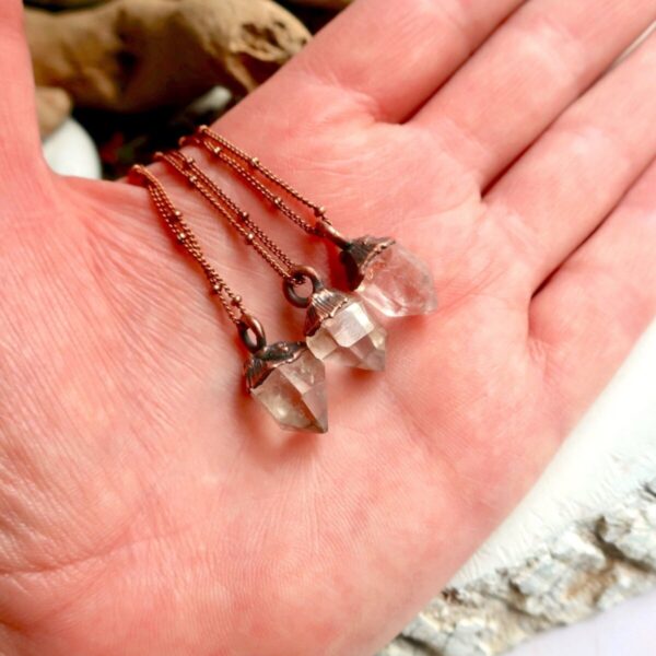 Product Image: Raw Quartz Point Necklace | Copper