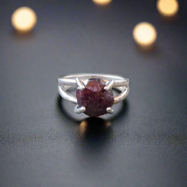 Product Image: Raw Garnet Empowerment Ring | Sterling Silver