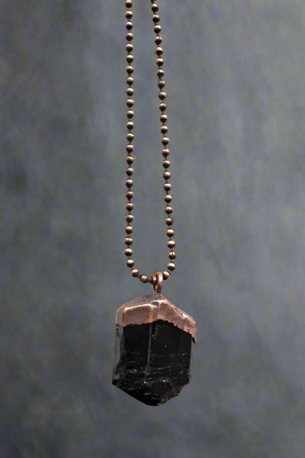 Product Image: Raw Black Tourmaline Grounding Necklace | Copper